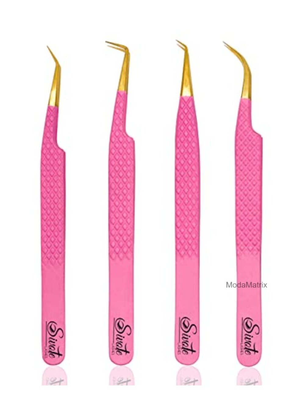 Lash Extension Tweezers Set of 4 Japanese Steel Diamond Grip